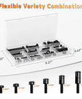 Tv Wall Mount Hardware Kit With M4 M5 M6 M8 Bolts Washers And Spacers For Most 80 Inch Tv Displays Vesa Ready shown in box with dimensions.
