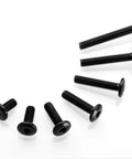Heavy Duty M6 x 35mm Flat Head Hex Socket Cap Screws Bolts Set In 304 Stainless Steel Full Thread Black Oxide on white background