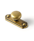 Six Piece Set Of Antique Brass Cabinet Knobs With Industrial Backplates For Kitchen Cabinets Classic Round Hardware Vintage Drawer Pulls Retro Dresser Handles Yanxia, featuring a close-up of a round brass knob and backplate on a white background.