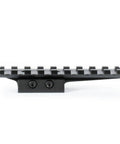 Low Profile Dovetail To Picatinny Rail Adapter For Rifles Nine Slot Mount in black aluminum with Torx bolts
