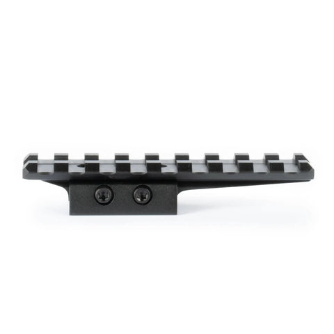Low Profile Dovetail To Picatinny Rail Adapter For Rifles Nine Slot Mount in black aluminum with Torx bolts