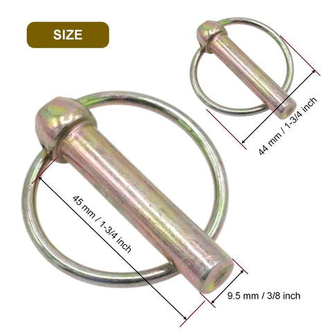 Rock Solid 6 Pack 3 8 Inch Lynch Pin Clips With Safety Retaining Rings For Trailer Hitch And Tow Cargo Carrier Heavy Duty Cold Forged Carbon Steel Durable As Hell Bolt On Utility Trailer Parts