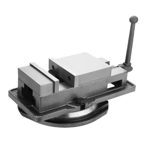 Badass CNC Lathe Quick Change Tool Holder Block Built Tough From Hardened Steel For Zero Hassle Swap And Heavy Hitting Precision Machining Workflow Gear, side view with base and handle.