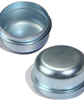 Two-piece chrome trailer hub grease cap set, 1.98-inch caps for boat trailers