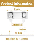 White Katana Sword Belt Leather Holder For Demon Slayer Cosplay showing detachable 6 inch sheath and adjustable 30-41 inch belt
