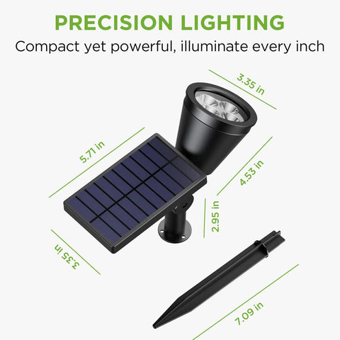 Dope Outdoor Solar Lights Pack Of 6 Waterproof Garden Pathway Spotlights With Adjustable Light Heads And Panels Landscape Wall And Yard Lighting Auto On Off Warm White