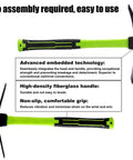 Heavy Duty Garden Hoe And Hand Rake Set With Non Slip Handles Including A Handy Pick Axe with high-density fiberglass handle