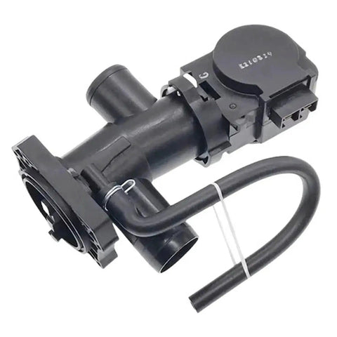 XPQ-6C2 Washer Drain Pump Motor Replacement Kit for Front Load Laundry, Easy Drop In Install, Direct Fit Drainage Valve Assembly, Durable Repair Part for Your Drum Washer, black plastic pump with hose