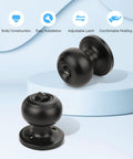 Six Pack Matte Black Interior Door Knobs For Bedroom And Bathroom Privacy Round Ball Design with easy installation shown