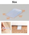 8 Pcs Clear Furniture Shims With Non Slip Threaded Level Wedges, 50mm x 30mm x 2mm to 5mm, showing size and usage