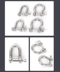 Heavy Duty Stainless Steel Shackle M22-M38 Screw Pin Anchor Bow Shackle for Rigging Chains, four views