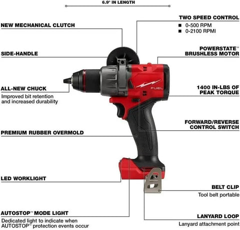 Heavy Duty Half Inch Hammer Drill Driver Bare Tool Delivering Knockout Torque And A Super Compact Build designed for high torque applications.
