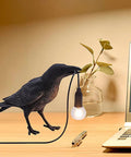 Raven Desk Lamp Dope Resin LED Bird Light For Bedroom Office Living Room Farmhouse Decor Plug In With A Soft Ambient Glow