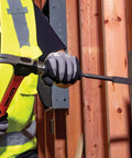 Worker using SDS Demolition Screwdriver Set With Flat Chisel And Bull Point Tips For Rotary Hammer Drills And Handheld Pry Bars