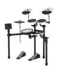 TD-02KV V-Drums Electronic Drum Kit With Pro-Feel Playability, featuring mesh-head snare and expressive drum pads in black.
