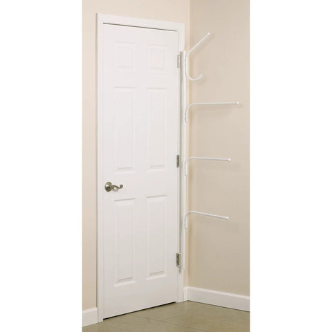 Clutterbuster Valet Family Towel Bar With Four Swiveling Bars White Steel Wall Mount For Shared Bathrooms Space Saving Organizer