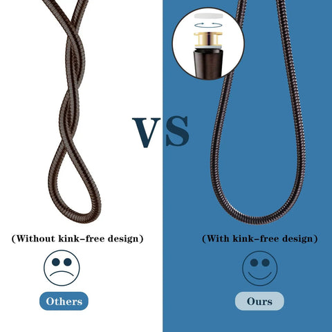 69 Inch Extra Long Stainless Steel Shower Hose With Brass Insert, Ultra Flexible Handheld Shower Replacement, oil rubbed bronze, comparison