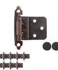 Three Eighths Inch Inset Cabinet Door Hinges Matte Black 30 Pack Self Closing Flush Mount Cabinet Hardware With Door Bumpers for Kitchen