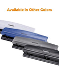 Workhorse 3 Hole Punch For Office Use, 12 Sheet Capacity, Solid Metal Construction, available in multiple colors, four punches shown.