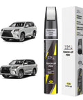 Lexus Pearl Tricoat Touch Up Kit 077 2 in 1 Quick Fix with dual applicator, shown with Lexus SUVs for scratch repair.
