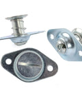 Straight Up Killer Quarter Turn Fasteners Featuring A 5 16 Inch Zinc Plated Shank Self Ejecting Slotted Drive and Rock Solid Mounting for Quick Swap Access, three fasteners with zinc plating.