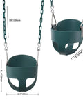Toddler Swing with High Back Bucket Seat and 59 Inch Heavy Duty Iron Chains for Outdoor Indoor Swing Set Tree Straps Included Up To 300 Pounds Capacity Green