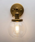 Industrial Style Wall Sconce With Clear Globe Glass Hardwired Vanity Light Off Switch Vintage Farmhouse Loft Bedroom