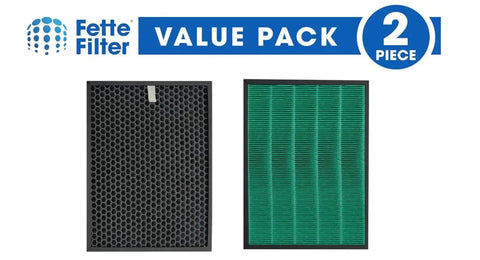 Image of 2 Pack Replacement Filter Set For Coway AIRMEGA 400 And 400S Max 2 with Green and Active Carbon filters by Fette Filter