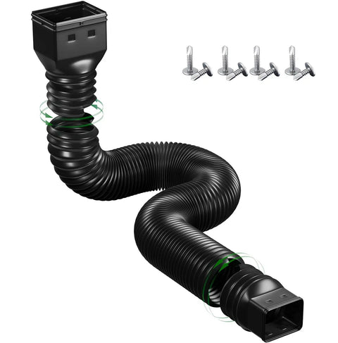 Flexible Downspout Extender Set Extendable From 21 To 60 Inches With Diverter No Fuss Install Keeps Yard And Lawn Dry And Foundations Safe