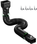 Flexible Downspout Extender Set Extendable From 21 To 60 Inches With Diverter No Fuss Install Keeps Yard And Lawn Dry And Foundations Safe