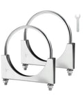 Heavy Duty 5 Inch U Bolt Exhaust Clamp Set For 5 Inch OD Exhaust Pipes, Stainless Steel Saddle Style U Muffler Clamp, Durable 304