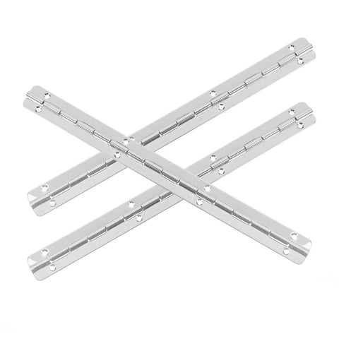 3 Pack Long Wooden Box Hinges Heavy Duty Piano Hinges For Doors And Lids DIY Friendly Solid Stainless Steel Hardware For Furniture Shed Tables Foldable Benches And Piano Projects