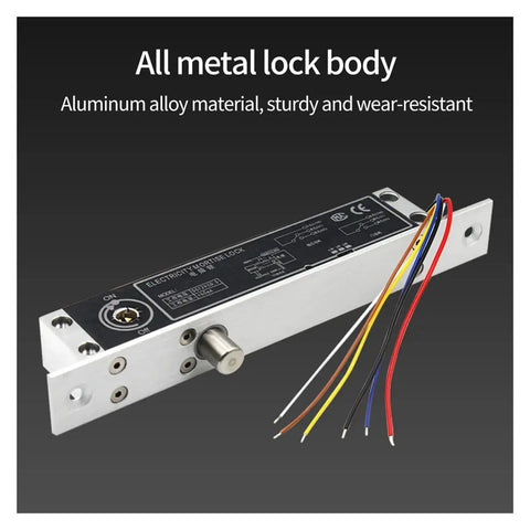Built Different Heavy Duty Electric Magnetic Deadbolt Lock With Normally Closed Electromagnetic Design. All metal aluminum body.