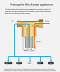 Reusable Brass Sediment Filter 40 Micron Water Filter diagram for washing machines garden RVs and heaters with flow paths