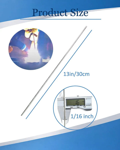 5356 Aluminum TIG Filler Rods Pack, 25 Rods, One Sixteenth Inch By Thirteen Inch, welding illustration and size measurements