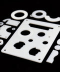Cut shapes from 8 By 12 Inch White PTFE Virgin Sheet 1.5mm Thick Nonstick Heat Resistant Teflon Sheet for DIY projects