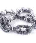 Plastic Halloween Shackles On Chain Handcuff Prop For Dope Costume Decor And Photo Ops Lightweight Cuffs 4 Inch Diameter 32 Inch Chain