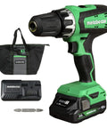 Go-To 18V Cordless Drill Driver Kit With 1/2-Inch Keyless Chuck, Compact Power Drill, 2.0Ah Lithium Battery, Charger And Bag