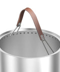 Heavy Duty Fire Pit Carrying Handle With Heat Resistant Stainless Hooks And Durable PU Strap on fire pit
