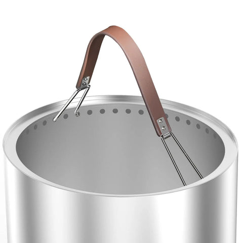 Heavy Duty Fire Pit Carrying Handle With Heat Resistant Stainless Hooks And Durable PU Strap on fire pit