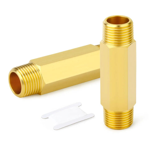Forged Brass Long Nipple Three Eighths NPT Male To Three Eighths NPT Male Pipe Fitting Hex Nipple Connector Three Inch Length