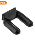 Four Pack Wheel Stopper Cups For Furniture Rubber Non Slip Caster Stops, 2.2 Inch Inner Width, black rubber stopper close-up.