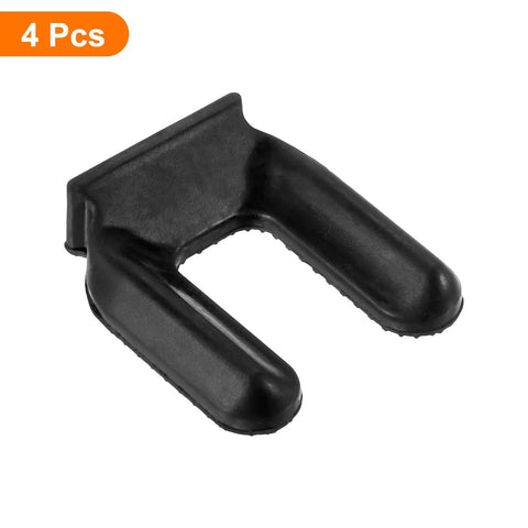 Four Pack Wheel Stopper Cups For Furniture Rubber Non Slip Caster Stops, 2.2 Inch Inner Width, black rubber stopper close-up.