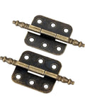 Rotating Concealed Hinge Set 4 Pack For Cabinets And Jewelry Boxes, Antique Bronze Hardware, Hidden Door Hinges, Easy Install