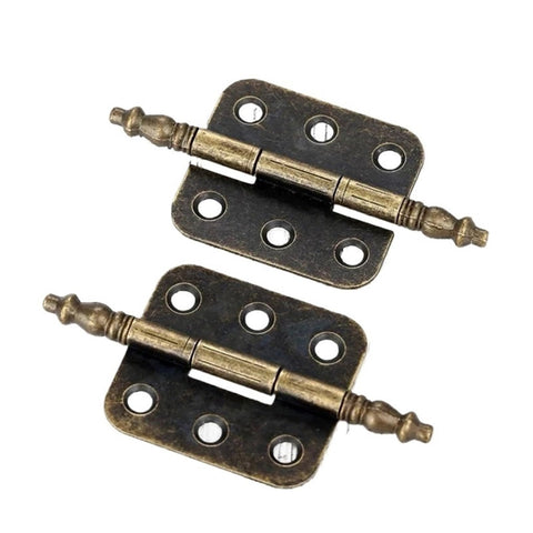 Rotating Concealed Hinge Set 4 Pack For Cabinets And Jewelry Boxes, Antique Bronze Hardware, Hidden Door Hinges, Easy Install