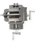 Beefy 4 Inch Cross Slide Vise With Heavy Duty Clamping Power For Milling Machines And Drill Presses Steel Construction Wide Jaws For Secure Workpieces And Precise Cuts Ready For Any Heavy Metal Working Project, 4-inch cast iron vise with jaw screw and handles