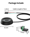 External Desktop PC Power Button Switch With LED Easy Install Power On Off Button Extension Cable For Computer Motherboard And DIY PC Builds In Hard To Reach Setups No Brainer, black 174cm cable, 6.3cm switch