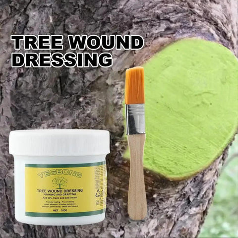 DIY Friendly Tree Pruning Sealer Paste With Brush, 100g Wound Repair Sealer For Trees on jar and bark