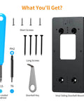 Vinyl Siding Doorbell Wall Mount Kit For Ring Video Doorbell Models 1 And 2 From 2020, 3, 3 Plus And 4, Plus Battery Doorbell Plus Pro And Battery Doorbell 2024, Vertical Angle Wedge Mount Bracket Plate For Secure Four Inch Siding with screws, screwdriver, and removal key.