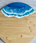 14 Inch Lazy Susan With Resin Wave Design And Wood Construction A Smooth Rotating Tray For Dining Tables Kitchen Counters And Coffee Bar Decor Perfect For Serving Snacks Or Displaying Your Tabletop Vibe